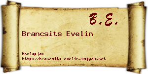 Brancsits Evelin névjegykártya